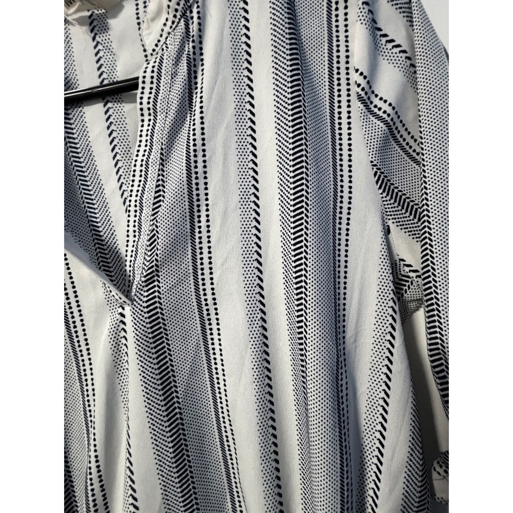 Hint of Blush Striped Tunic Dress Womens Medium White Blue - Picture 2 of 5